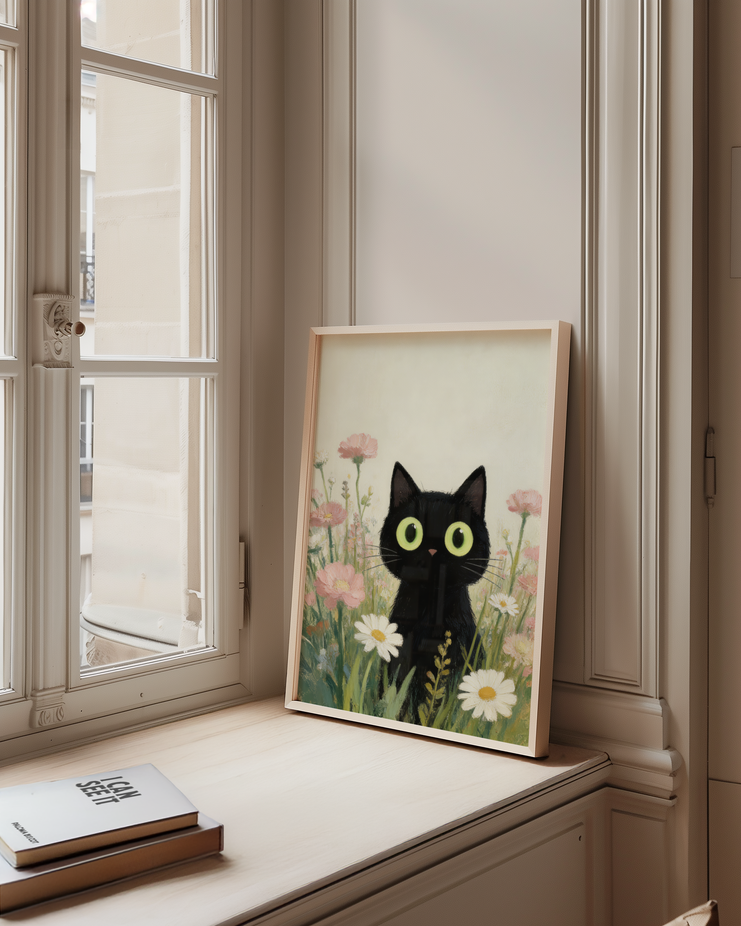 Curious Meadow Cat Poster – poster på vägg inredning