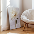 Elegant white floral oil painting Poster