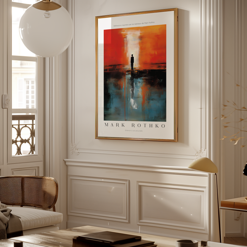 Mockup av Alone in Color Mark Rothko affisch på vägg – köp enkelt hos Bozetto i hög kvalitet