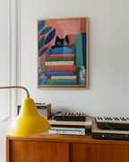 Curious Book Cat Poster