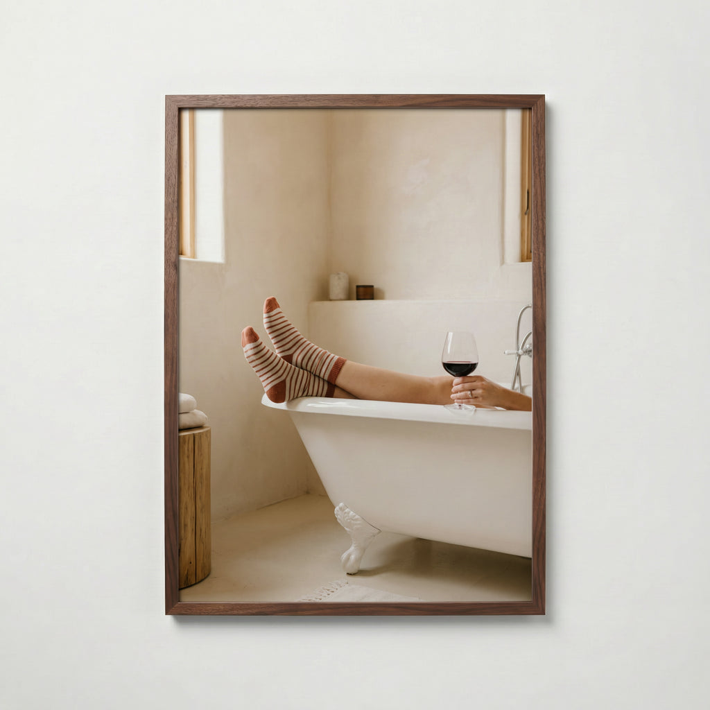 Bath & Wine Poster – valnötsram