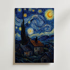 Starry Night Cat Poster – canvas utan passepartout