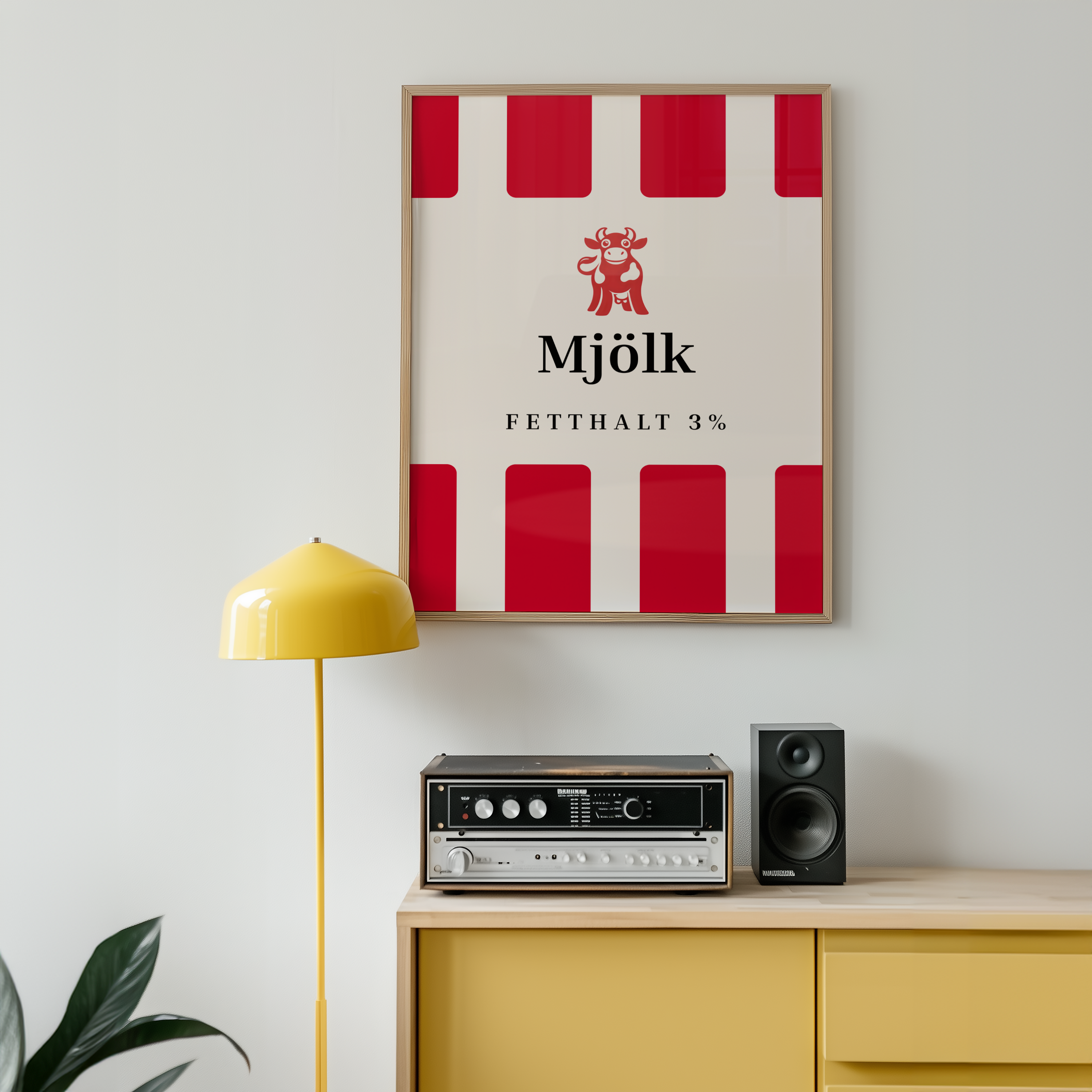 Scandinavian Mjölk Red Label Poster – poster på vägg inredning