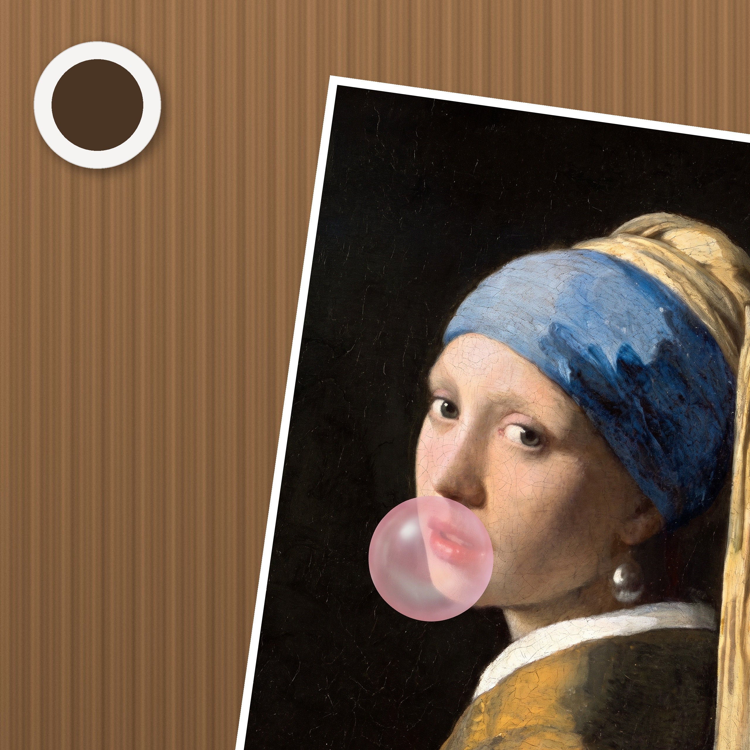 Pearl Earring Bubblegum Poster – närbild på papper