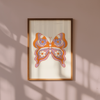 Orange Butterfly Symmetry Poster