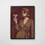 Leopard Dress Poster – svart ram