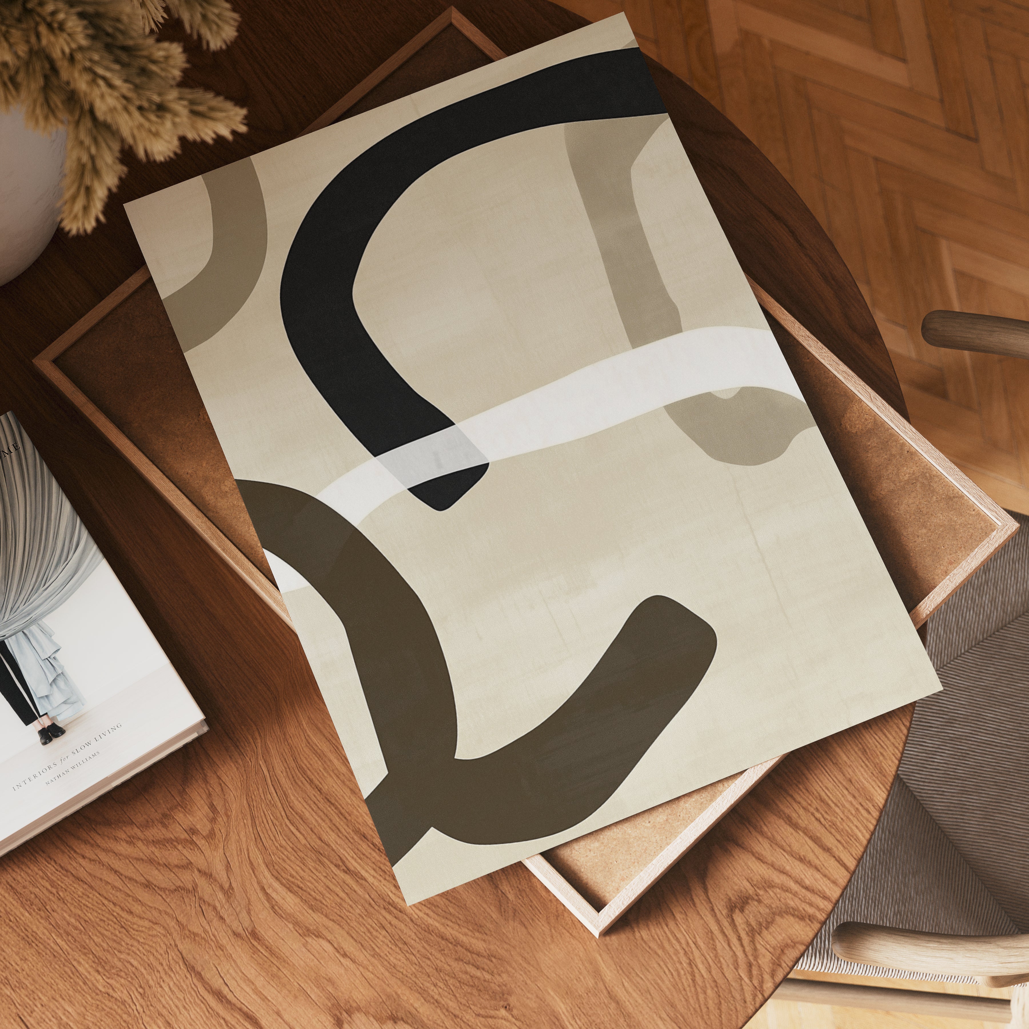 Interwoven Curves Poster