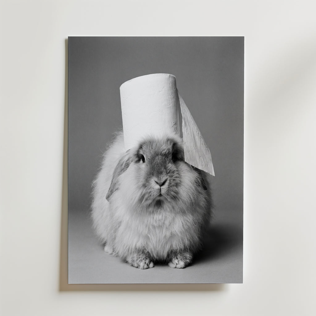 Bathroom Bunny Poster – produktbild
