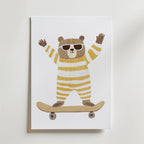 Sunny Skater Bear Poster