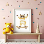 Sunny Skater Bear Poster