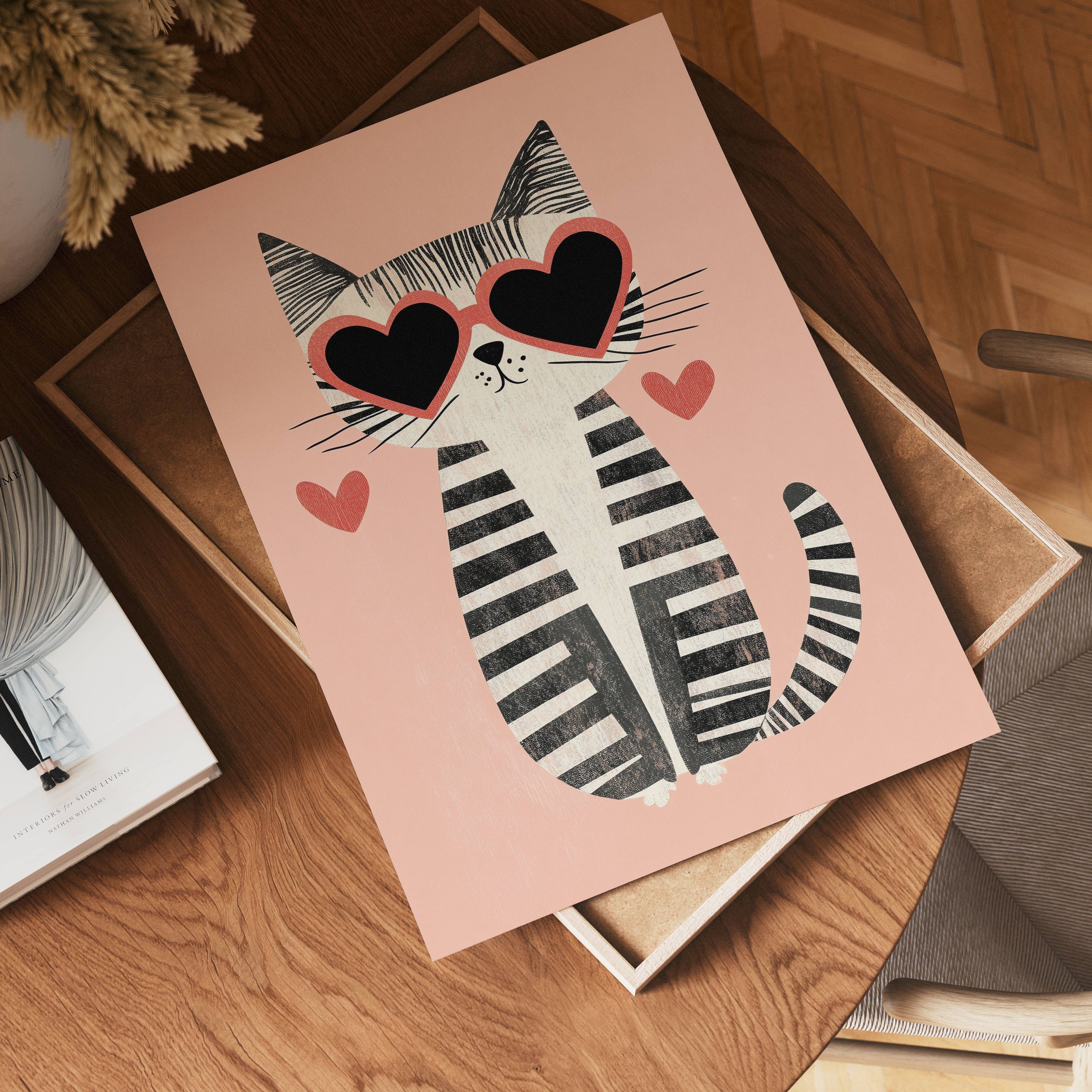 Heart Eyes Cat Poster