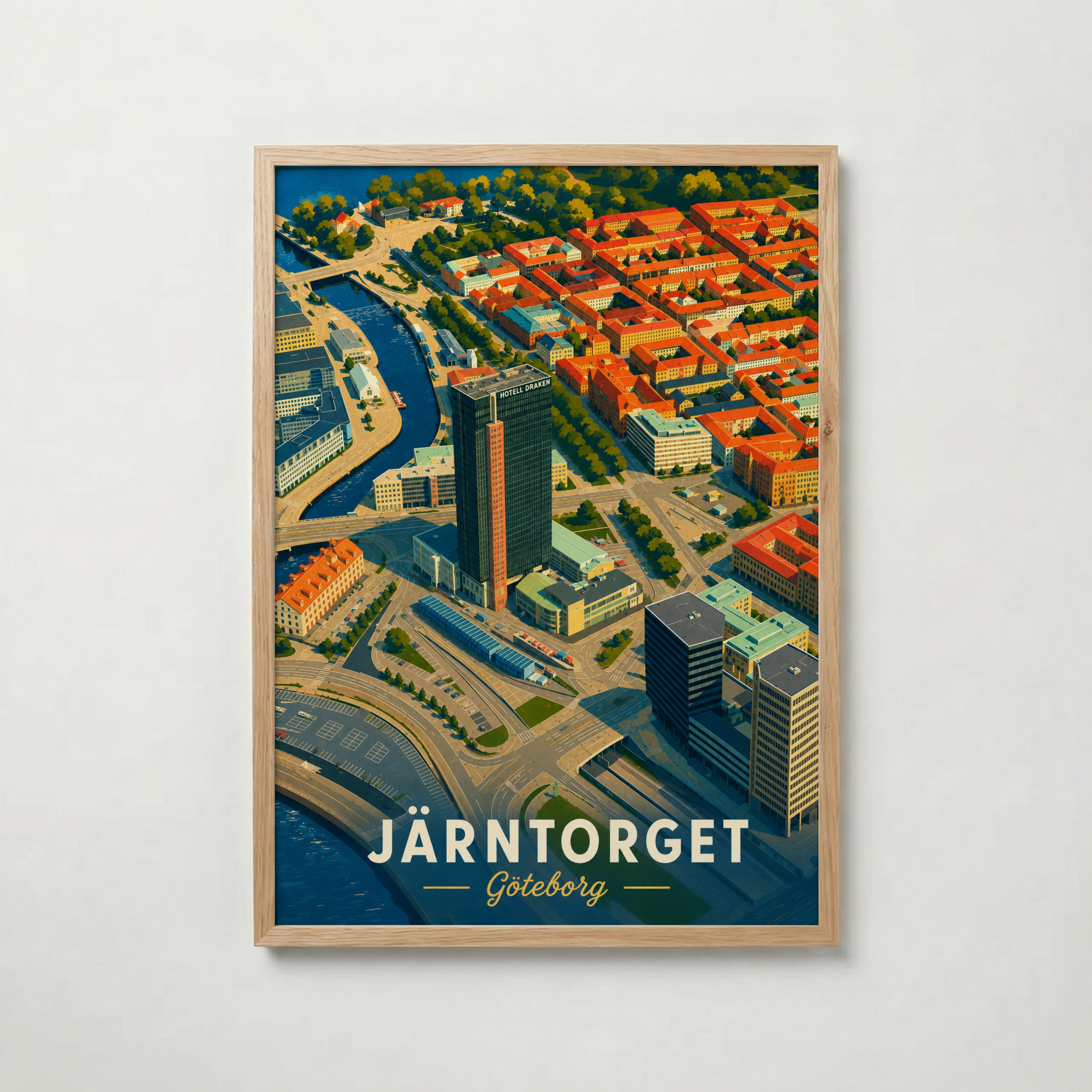 Järntorget i ekram med ljust trä – köp enkelt hos Bozetto affisch i hög kvalitet
