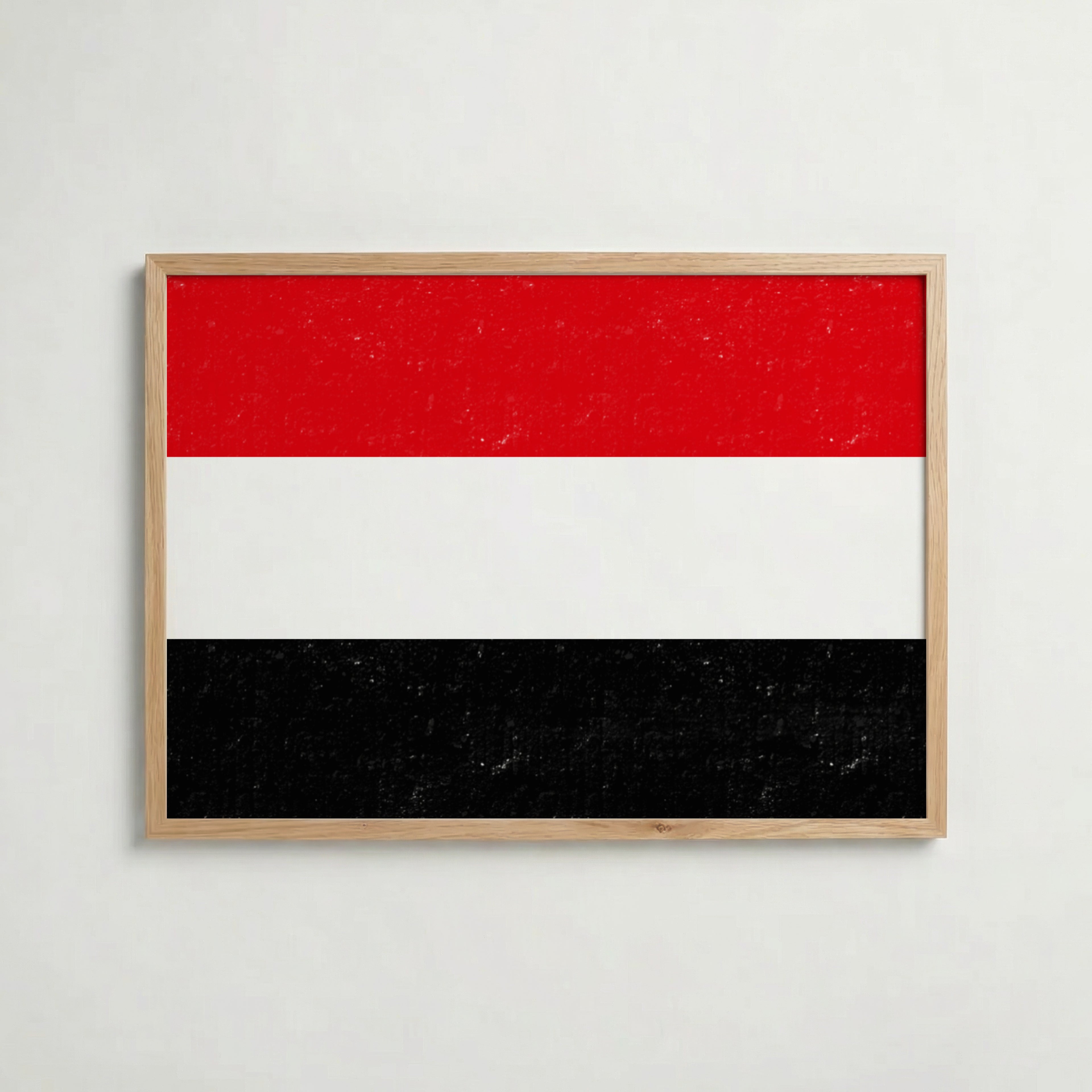 Yemen National Flag Poster i ekram – inramad konsttryck för stilren inredning hos Bozetto