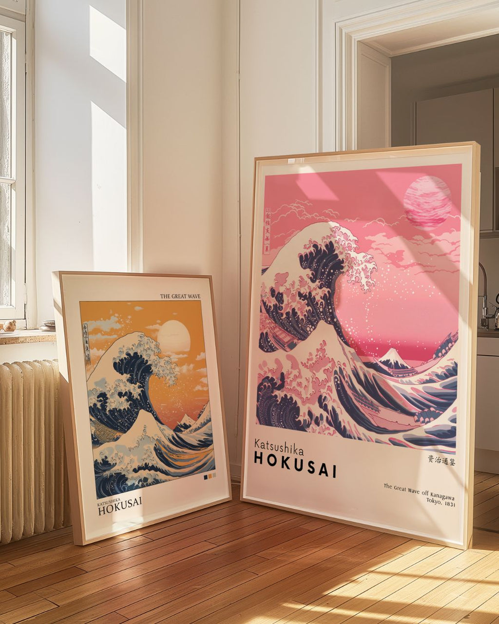 Bundle 2-pack Hokusai Wave Duo – Detta bundle-paket innehåller två matchande posters inspirerade av Hokusais ikoniska