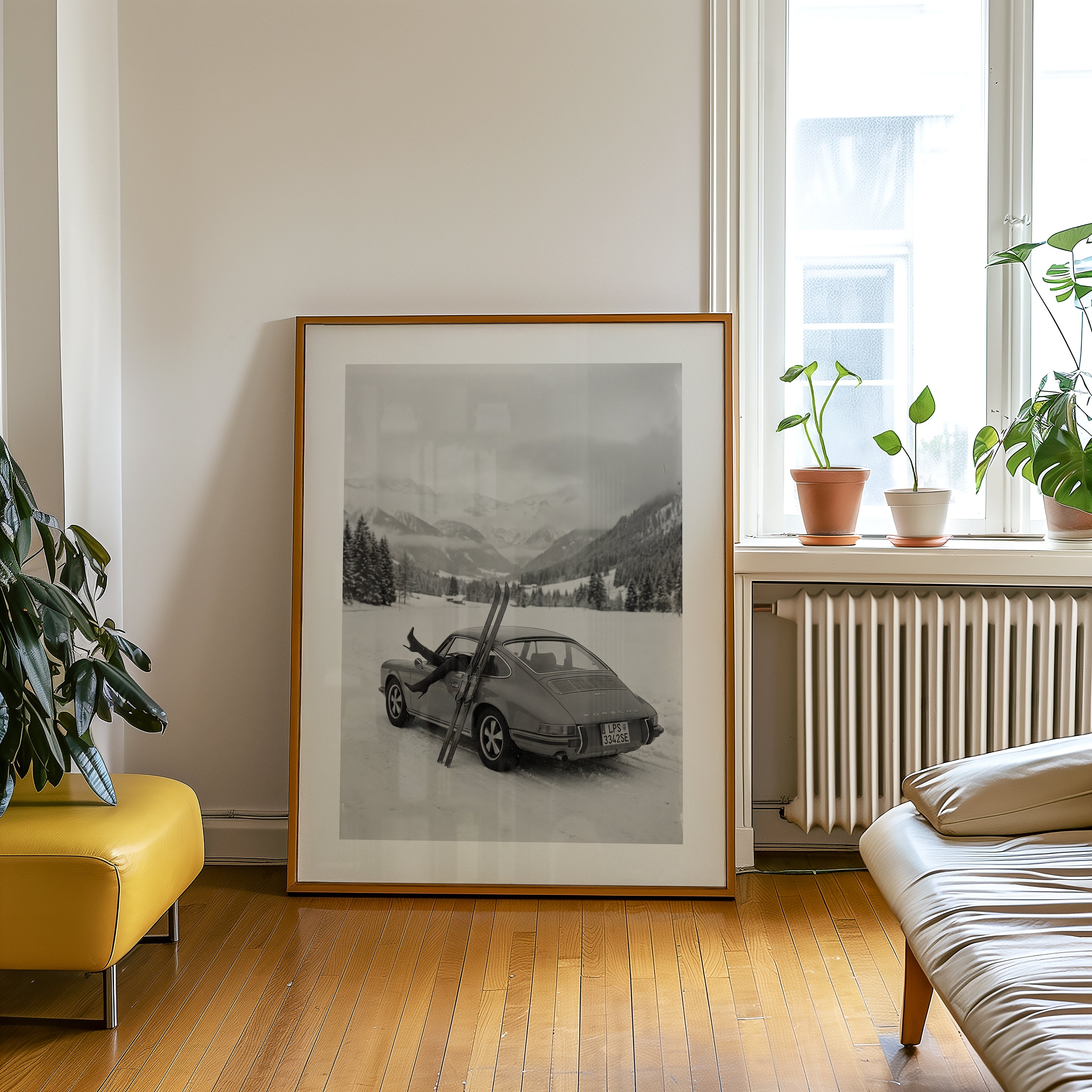 Alpine Escape Noir Poster – poster väggdekoration inredning – Affischer hos Bozetto