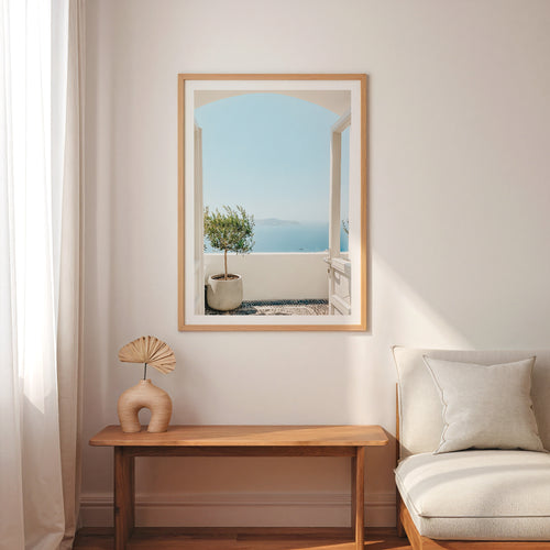 Santorini Balcony Calm – affisch med stilfullt motiv från Bozetto i hög kvalitet