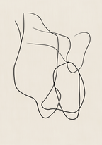 Abstract Black Line Flow Poster