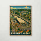 Partille Arena i ekram med ljust trä – köp enkelt hos Bozetto affisch i hög kvalitet