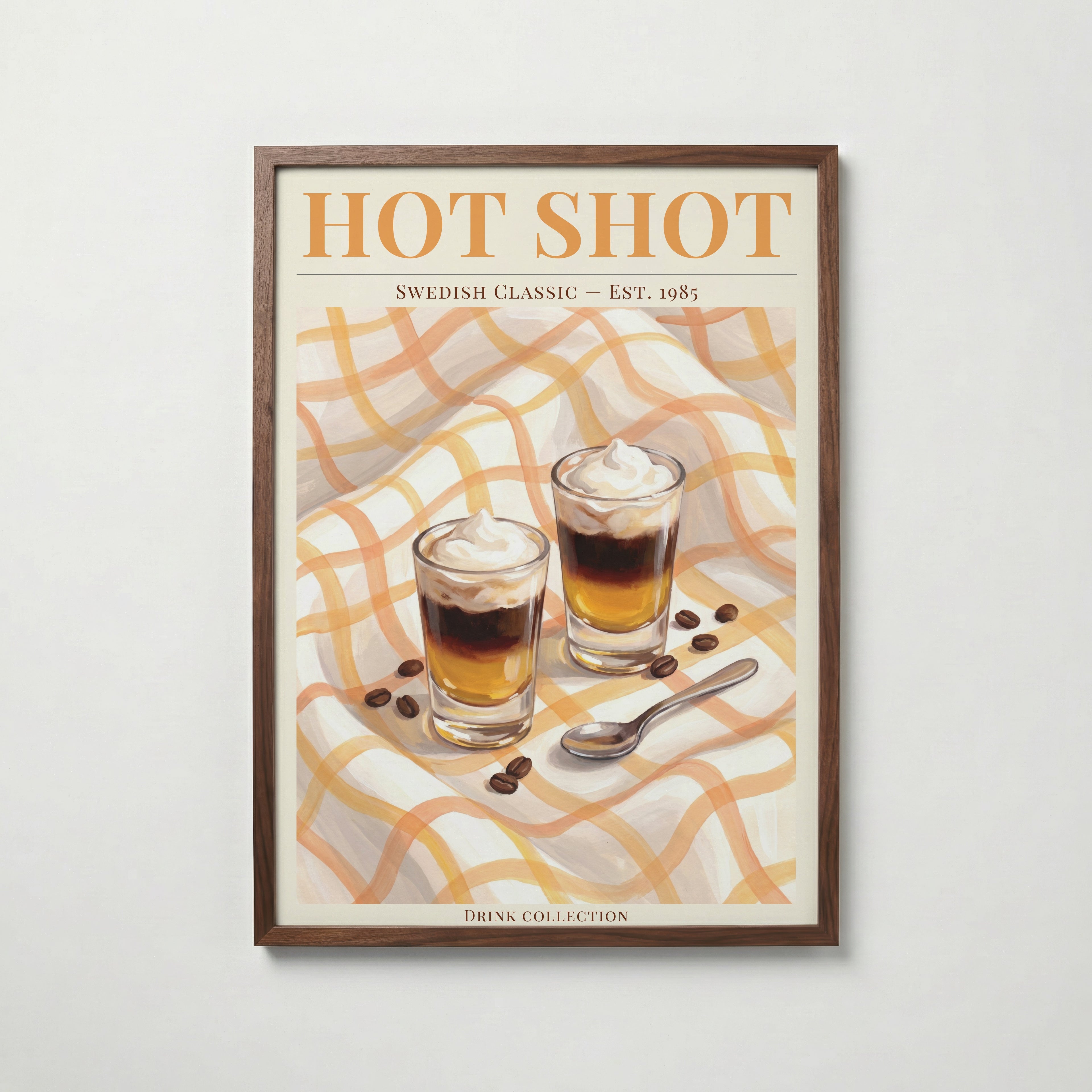Two Hot Shots Please i valnötsram med mörkt trä – köp enkelt hos Bozetto i hög kvalitet