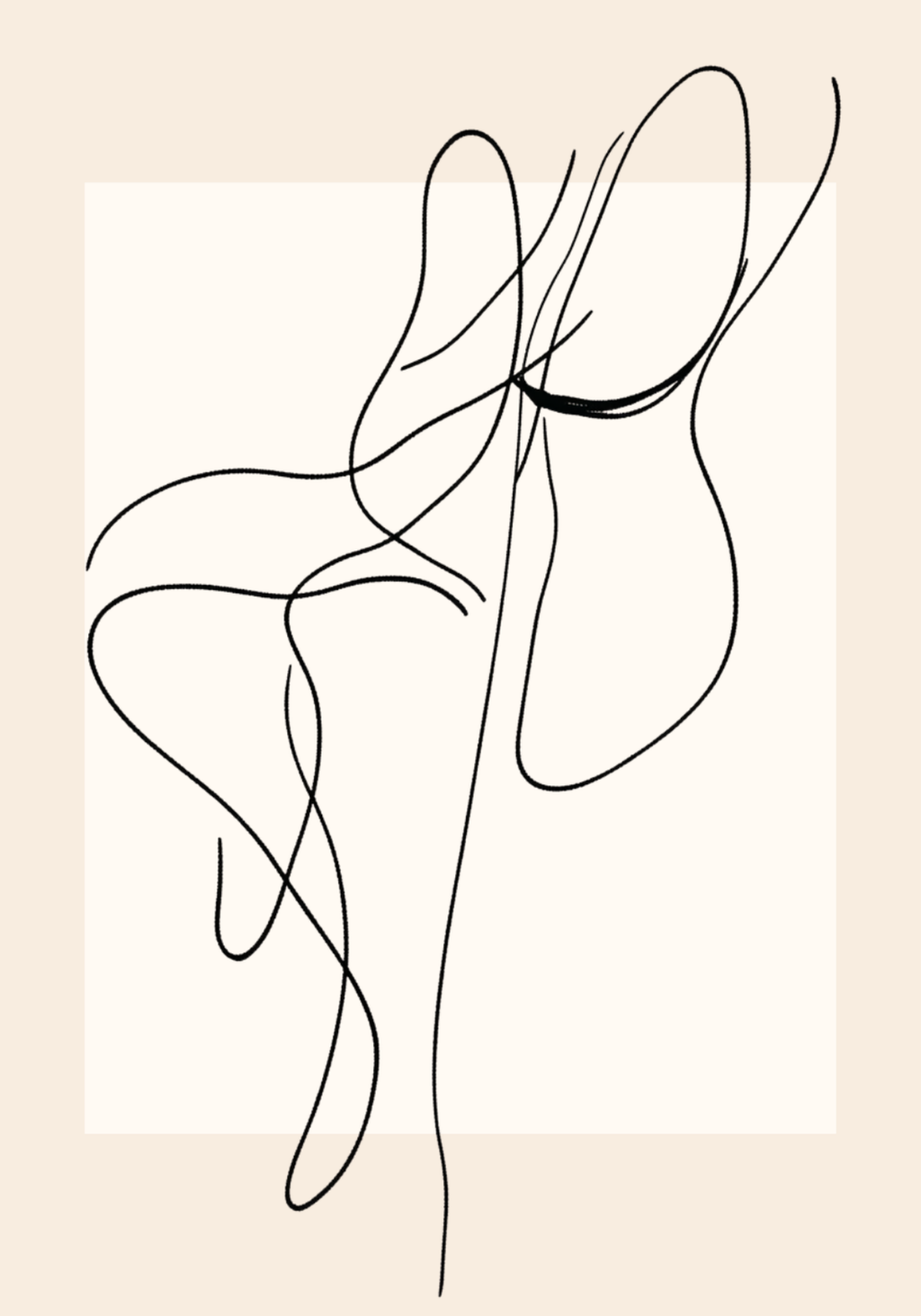 Framed Abstract Line Flow Poster