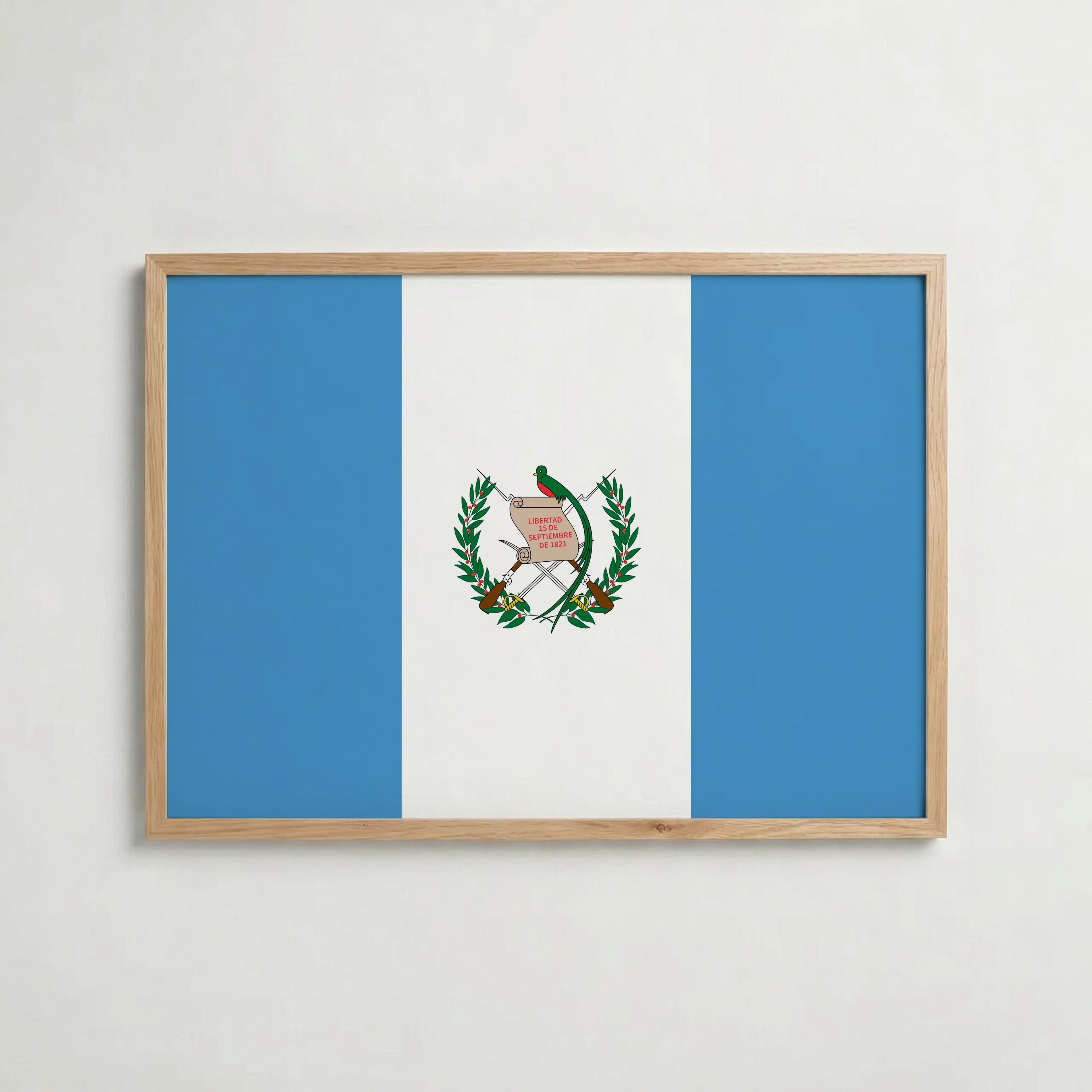 Guatemala National Flag Poster i ekram – inramad konsttryck för stilren inredning hos Bozetto