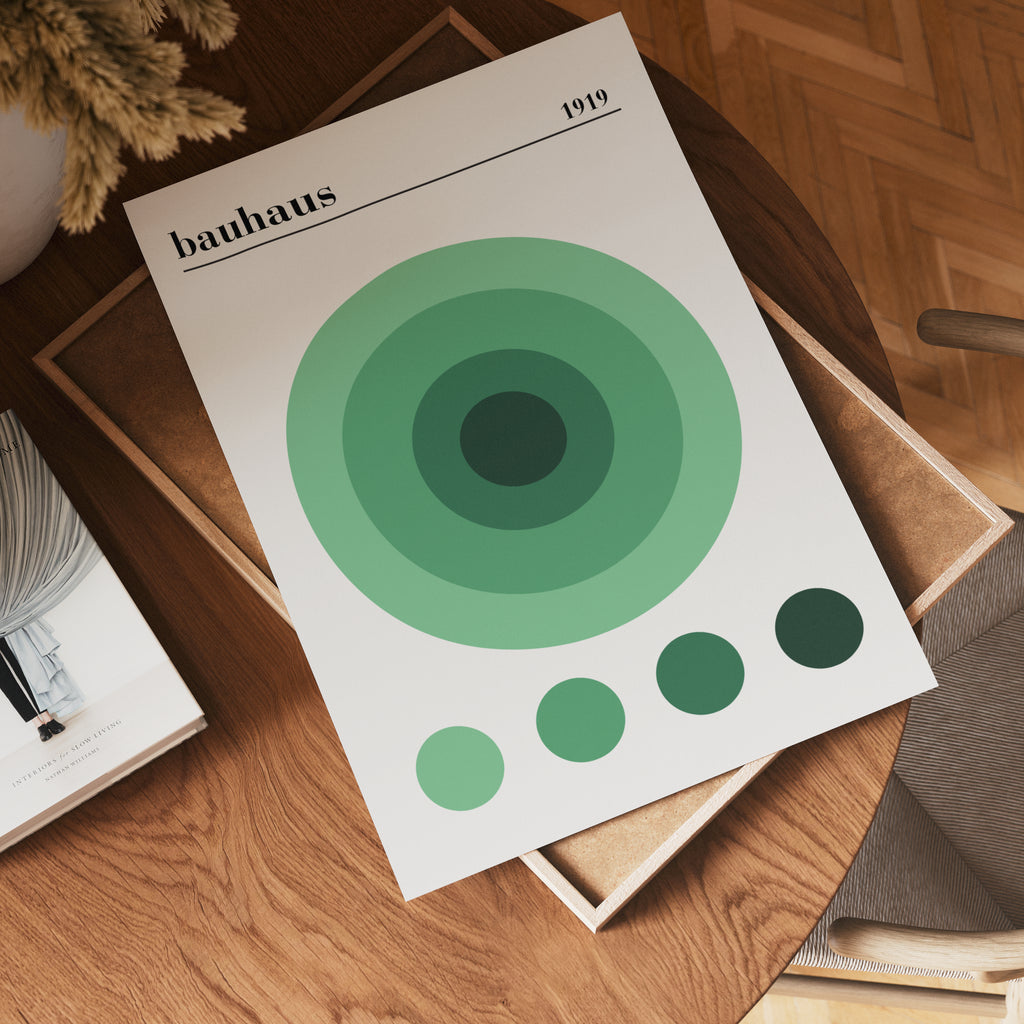 Bauhaus Green Circles Poster