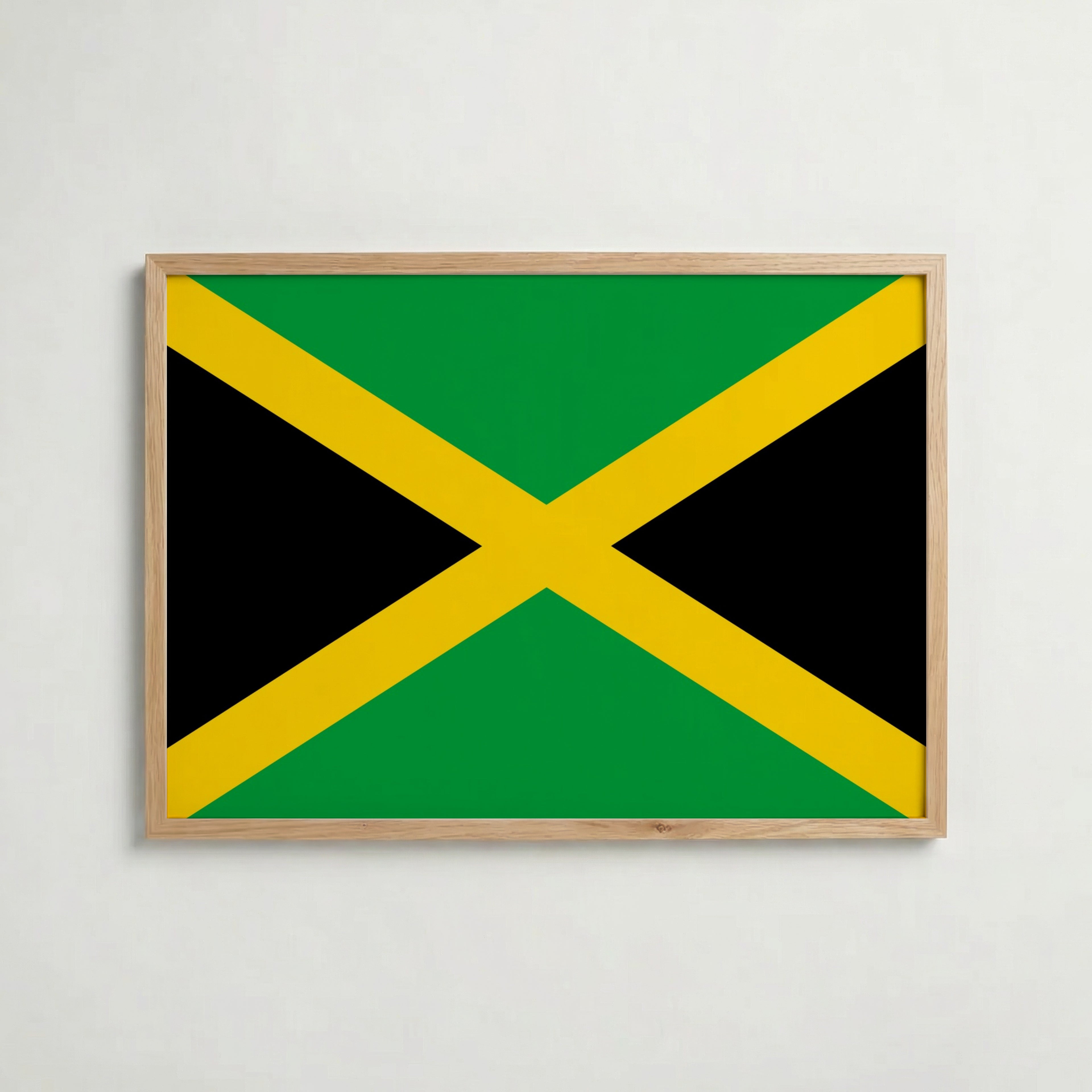 Jamaica National Flag Poster i ekram – inramad konsttryck för stilren inredning hos Bozetto