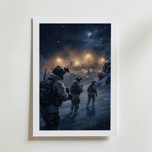 Winter Patrol Poster – med passepartout