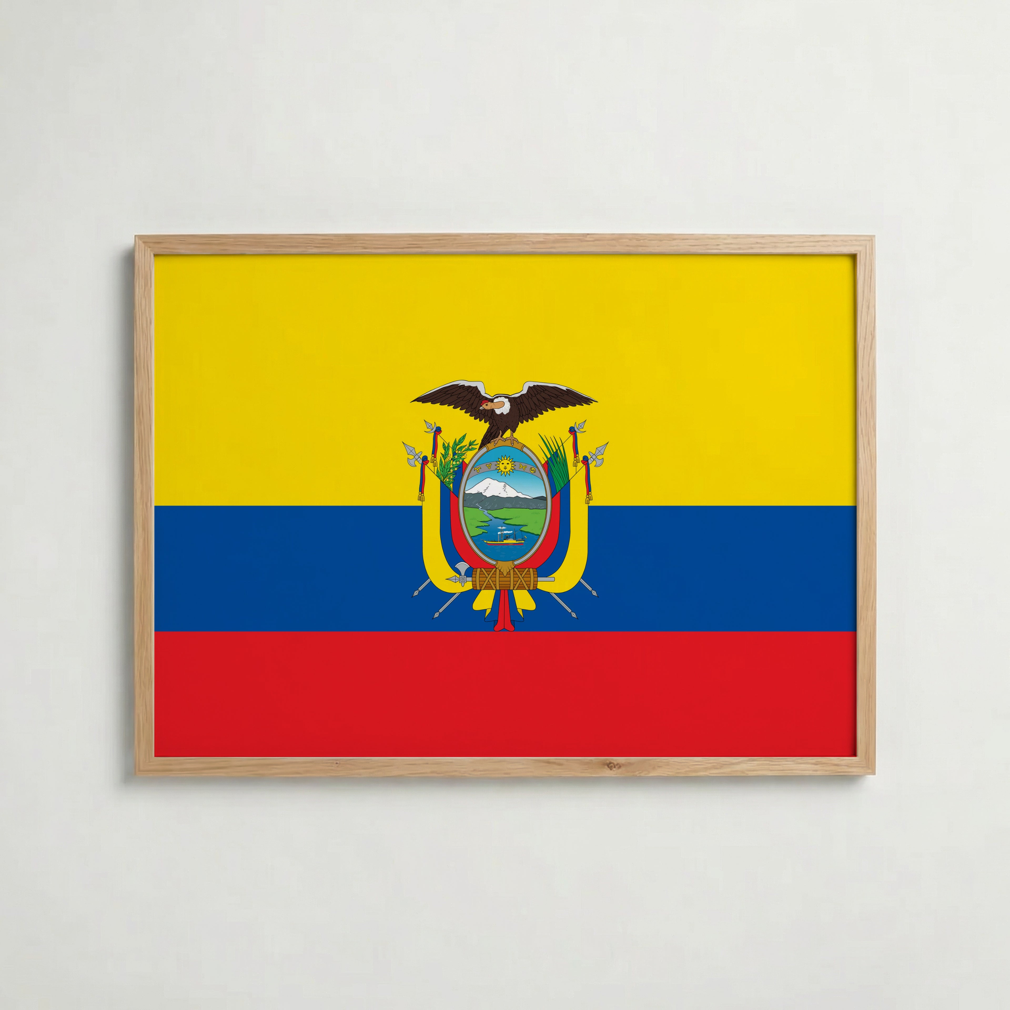 Ecuador National Flag Poster i ekram – inramad konsttryck för stilren inredning hos Bozetto