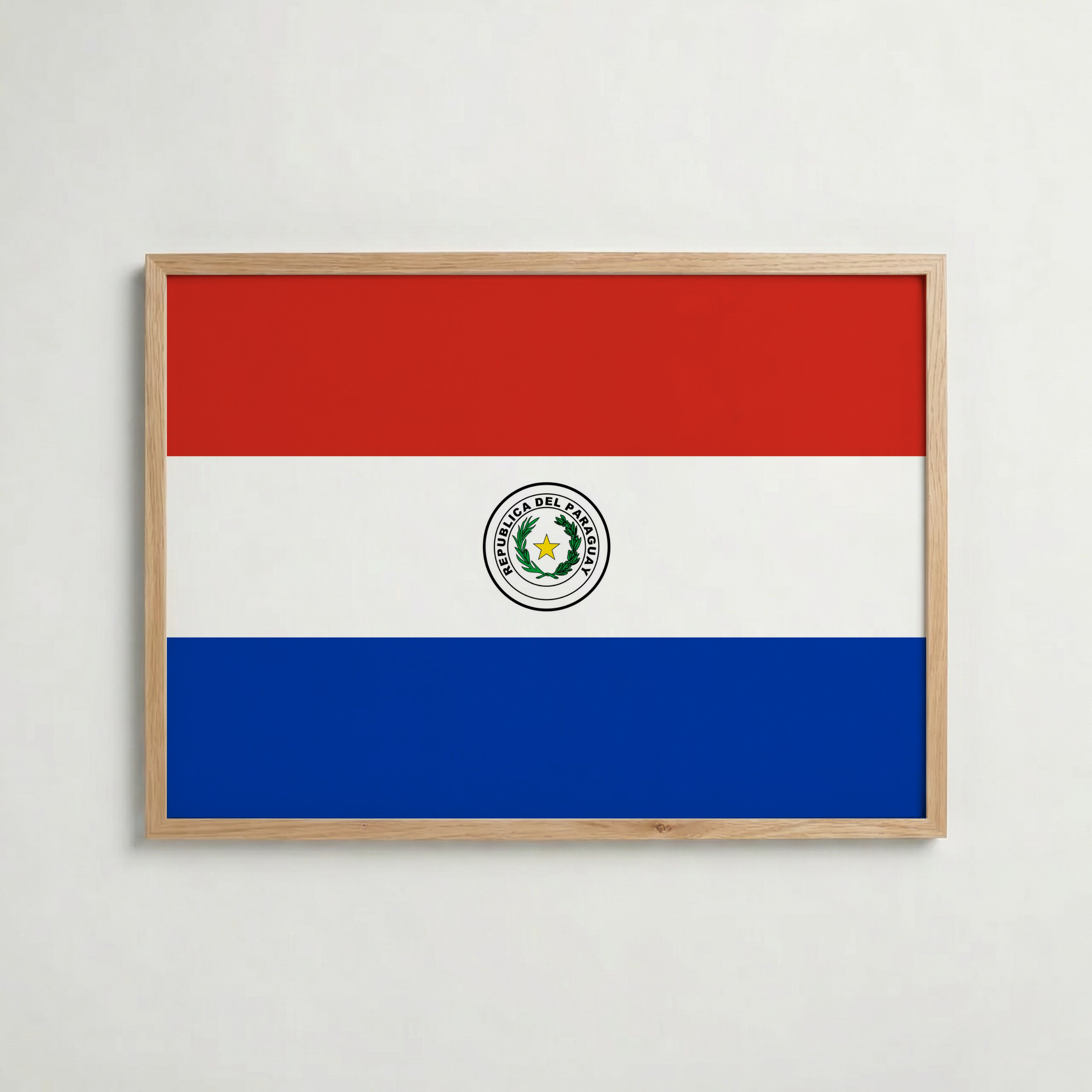 Paraguay National Flag Poster i ekram – inramad konsttryck för stilren inredning hos Bozetto