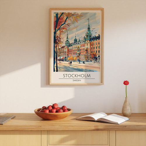 Stockholm Autumn Boulevard Poster