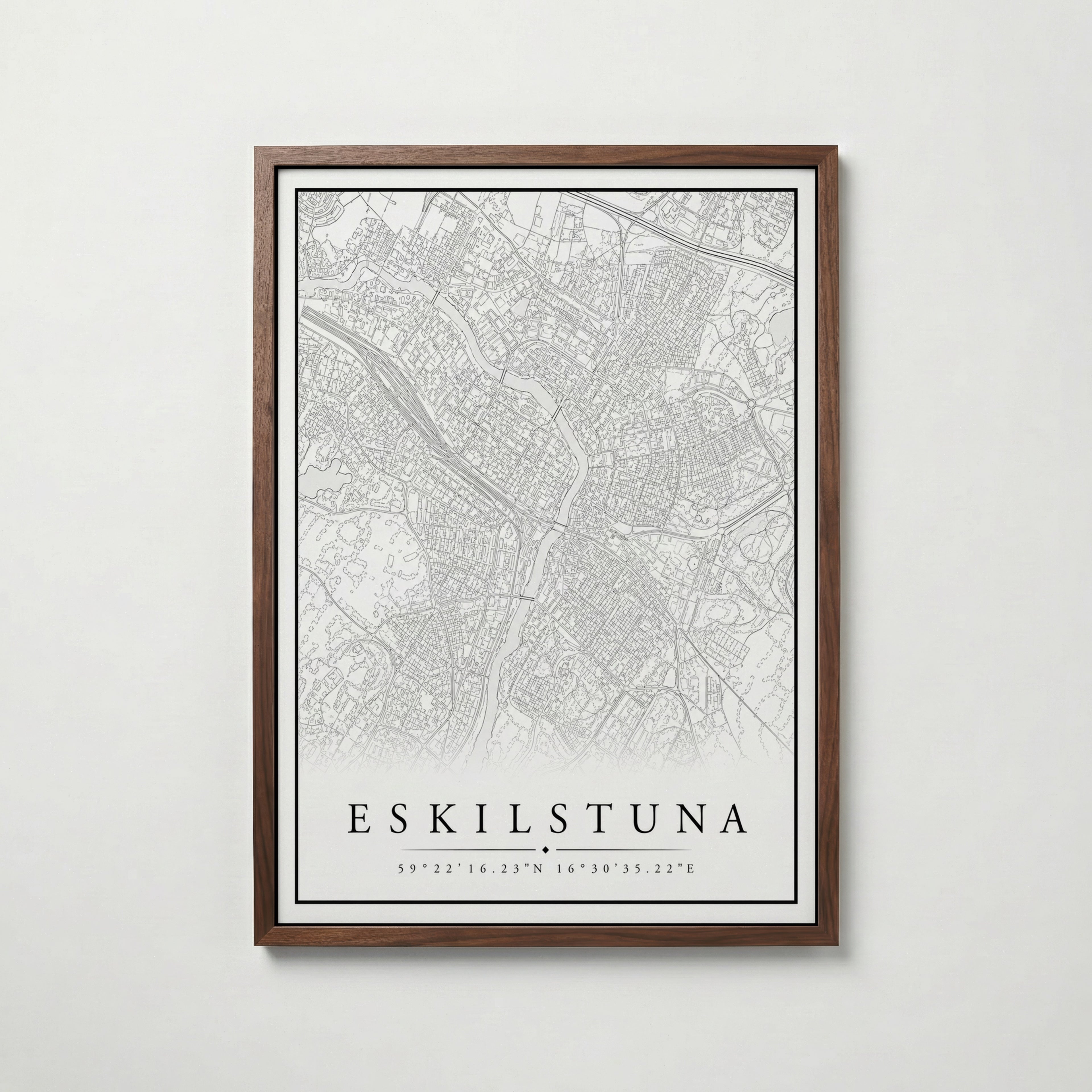 Eskilstuna Karta poster i flera storlekar – jämför mått och välj rätt hos Bozetto