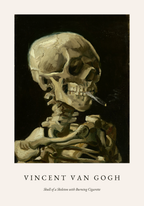 Van Gogh Skeleton With Burning Cigarette Poster – poster väggdekoration