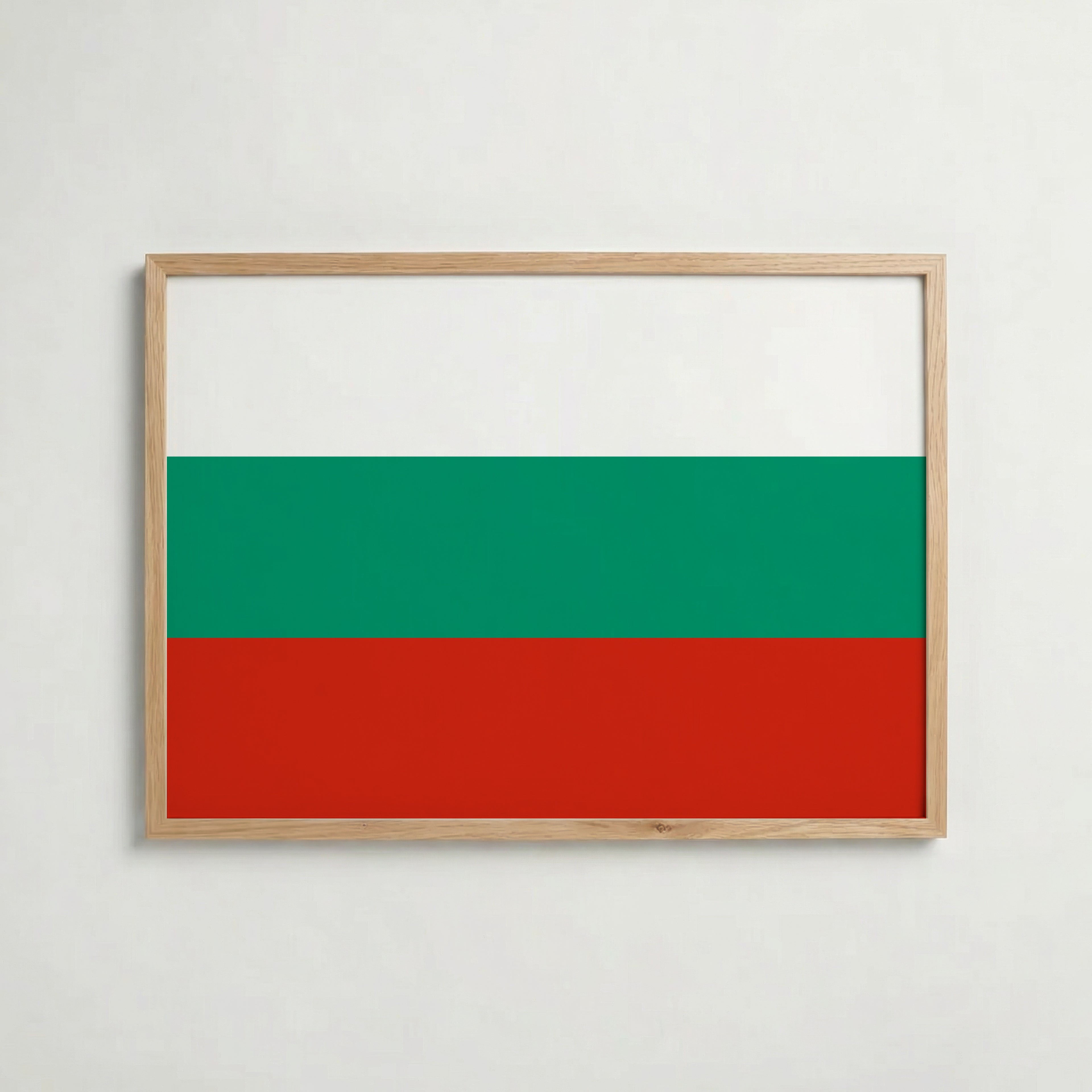 Bulgaria National Flag Poster i ekram – inramad konsttryck för stilren inredning hos Bozetto