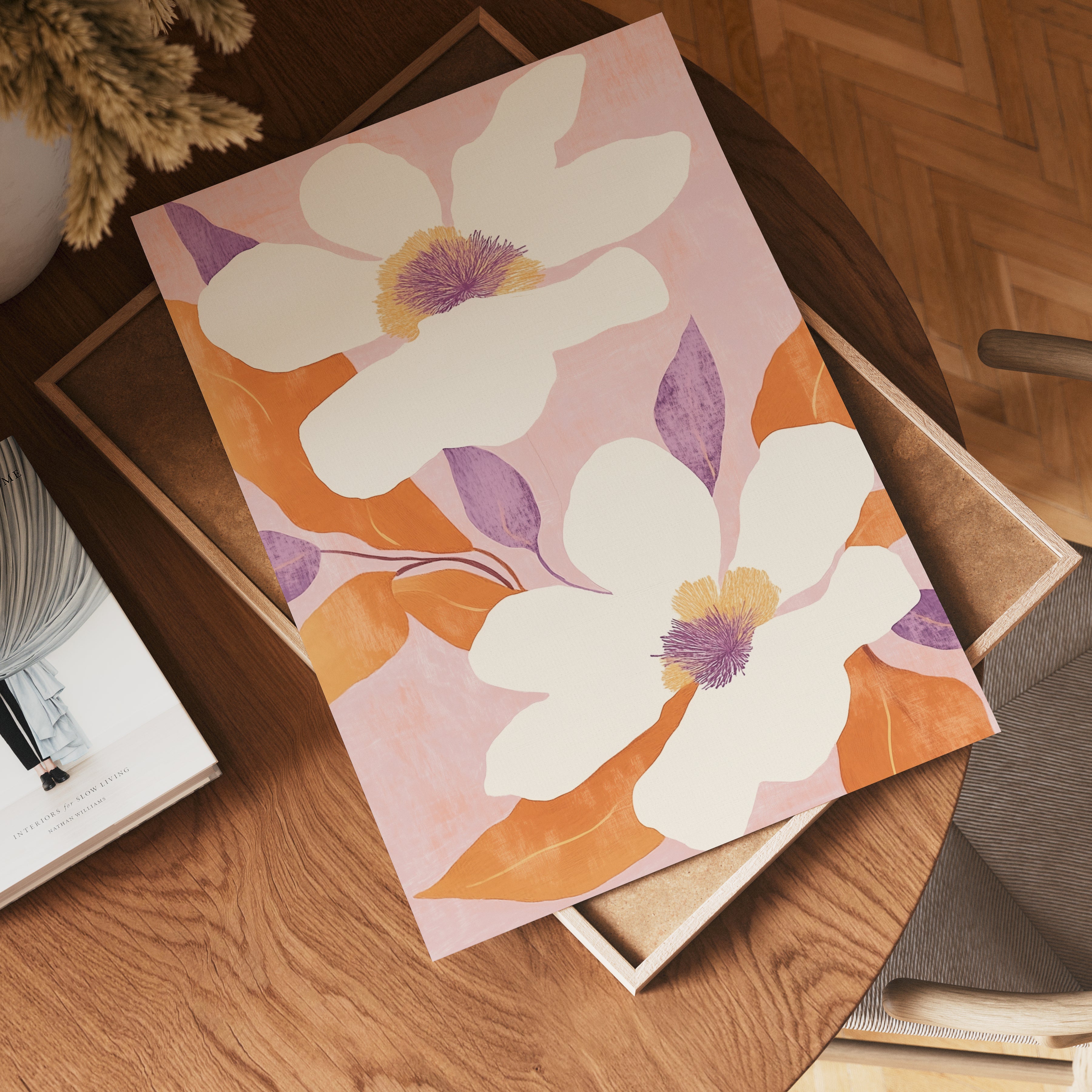 Pink Peony Flower Poster