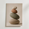 Balanced Stone Cairn affisch inramad i neutral ram – konsttryck från Bozetto – nr 1