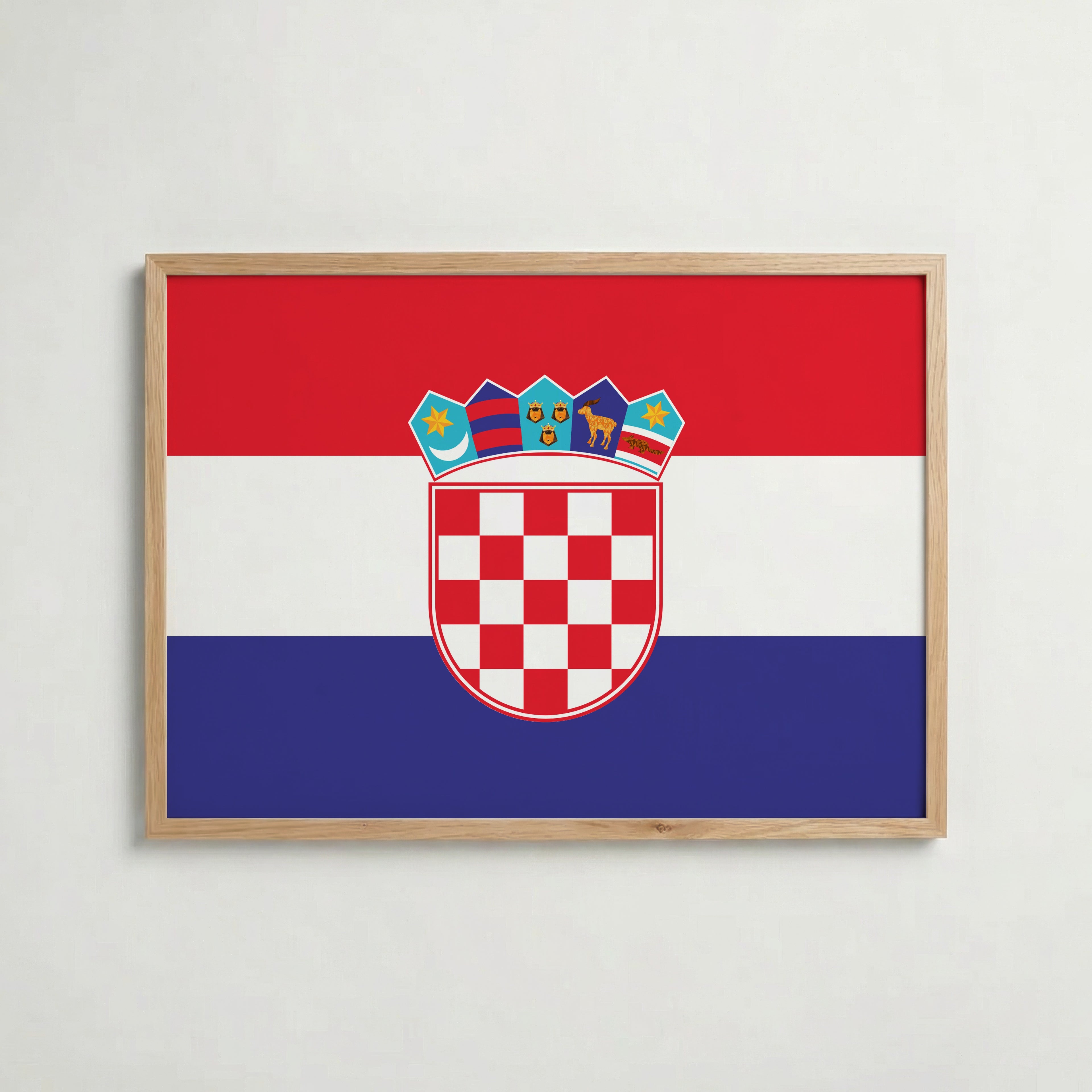 Croatia National Flag Poster i ekram – inramad konsttryck för stilren inredning hos Bozetto