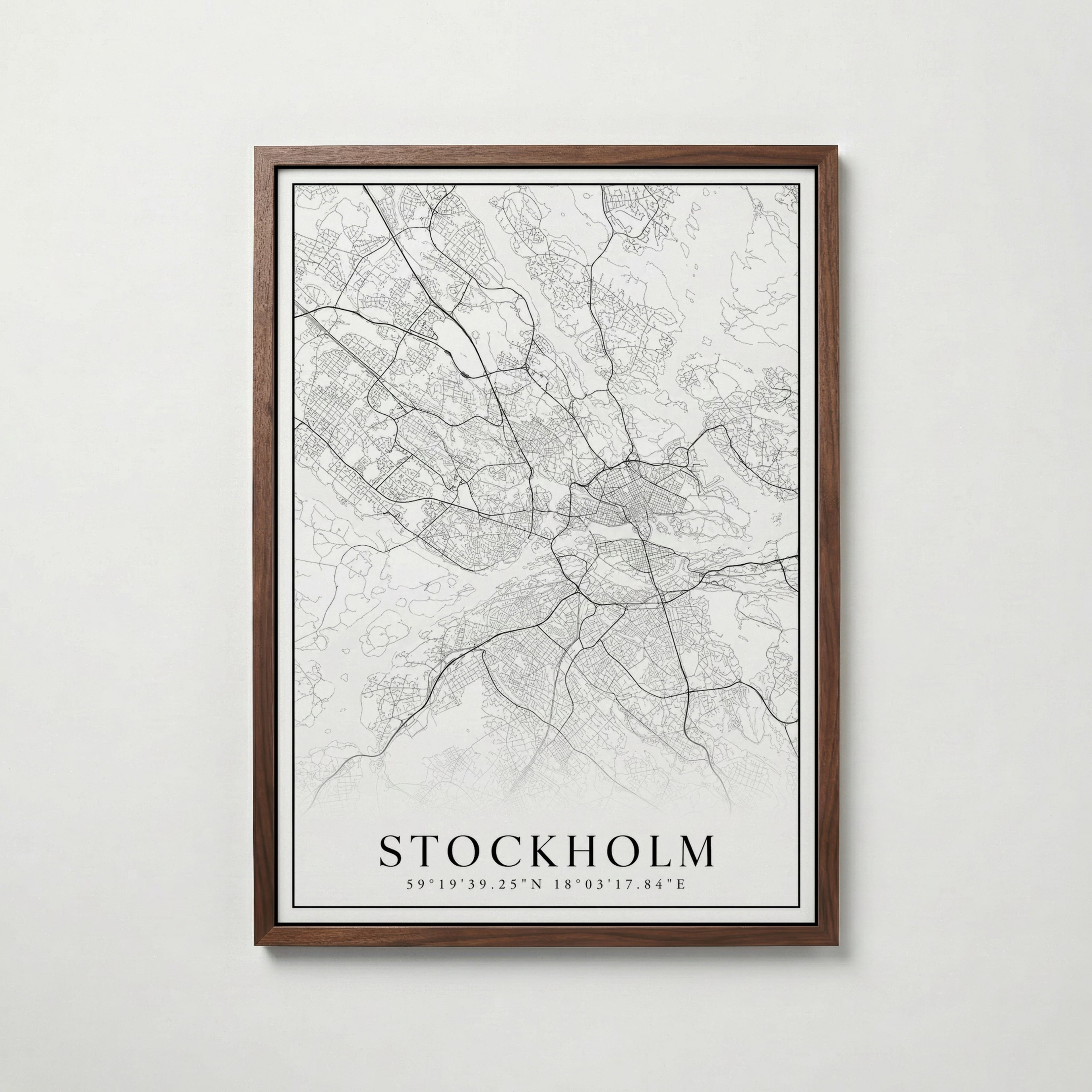 Stockholm Karta poster i flera storlekar – jämför mått och välj rätt hos Bozetto