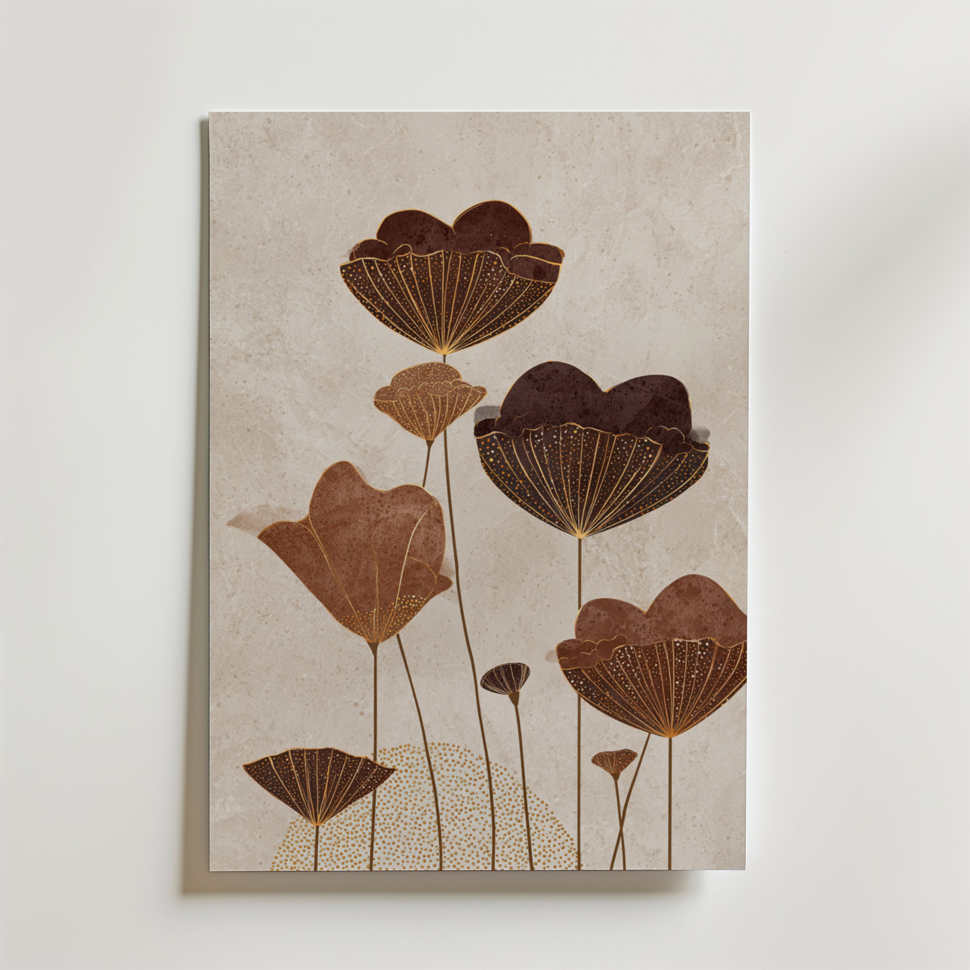 Golden Lotus Silhouette Poster