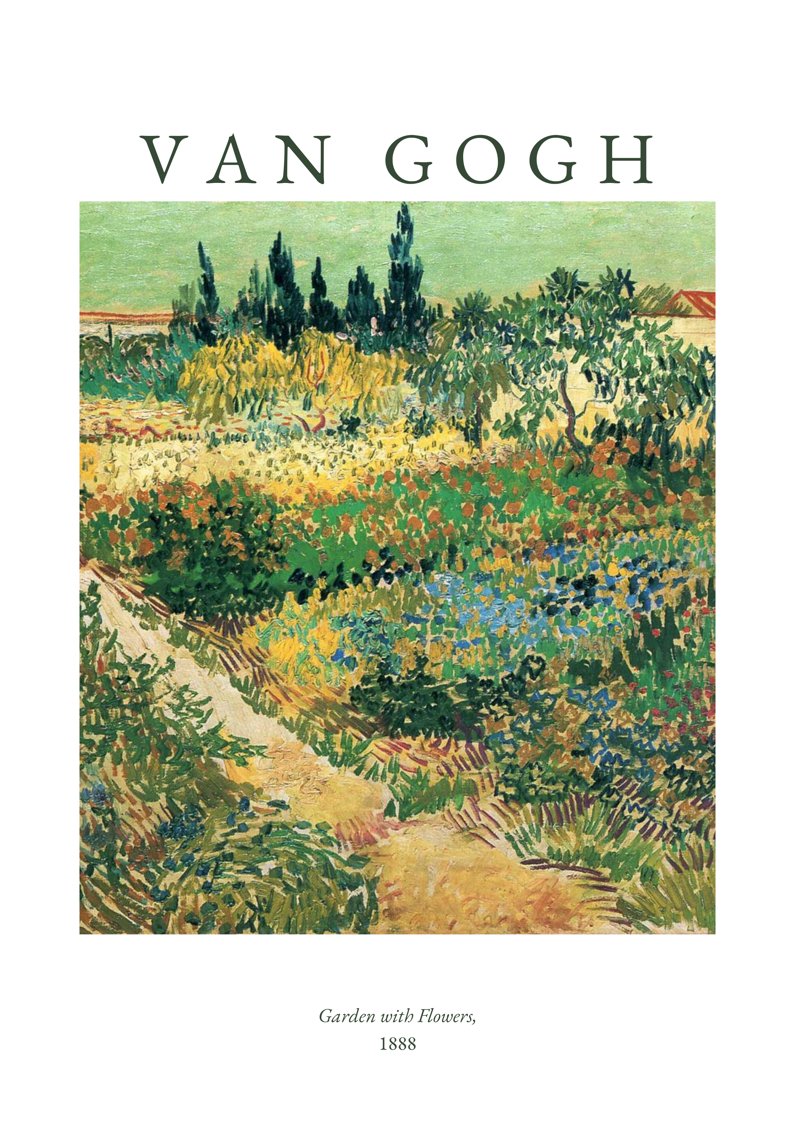 Van Gogh Garden With Flowers Poster – poster väggdekoration
