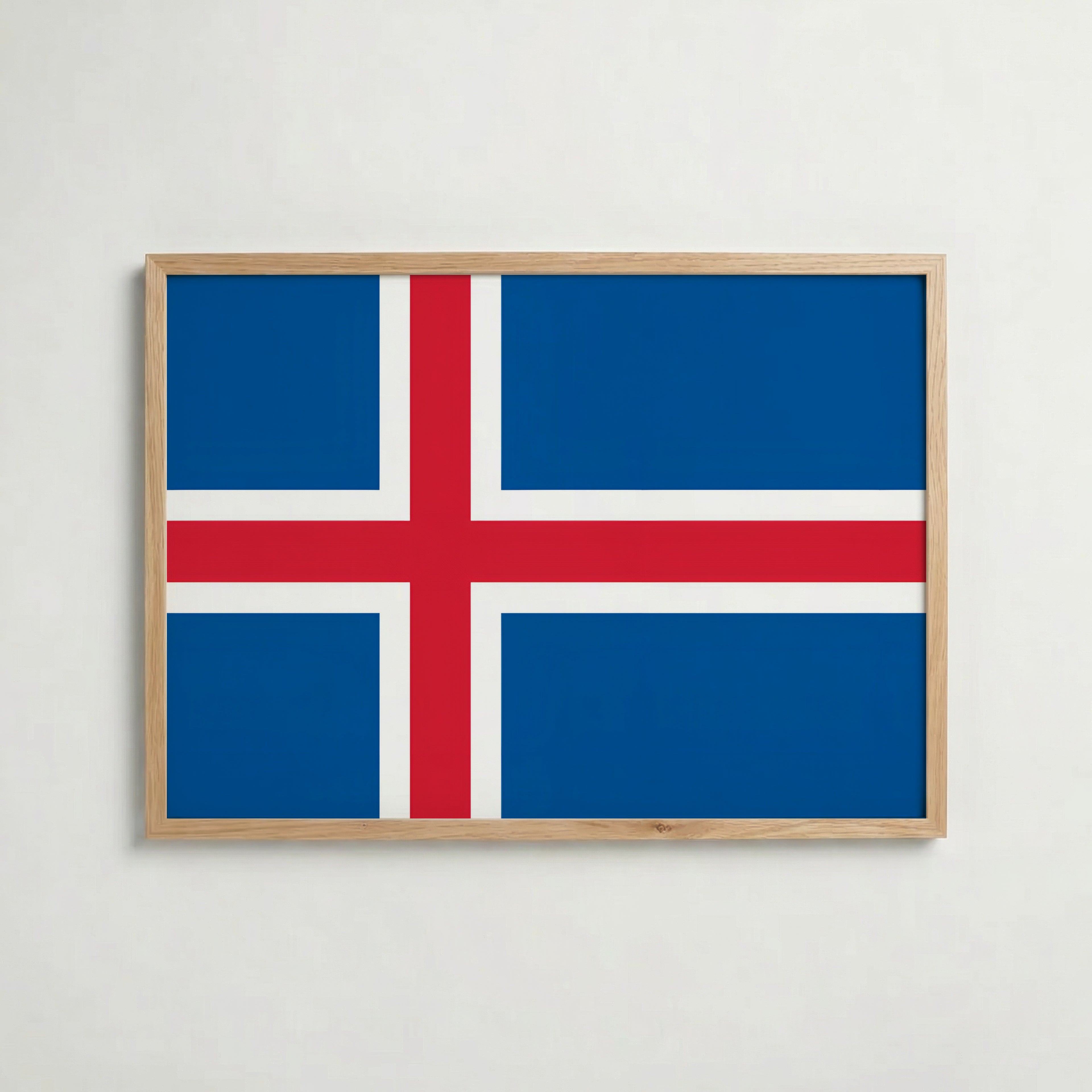 Iceland National Flag Poster i ekram – inramad konsttryck för stilren inredning hos Bozetto