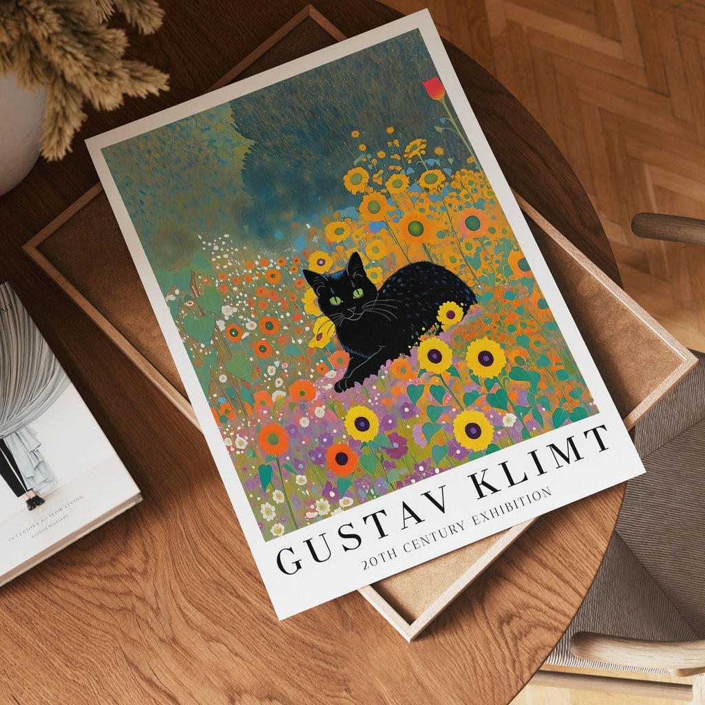 Gustav Klimt Garden Cat Poster affisch – köp poster online – Bozetto väggdekoration