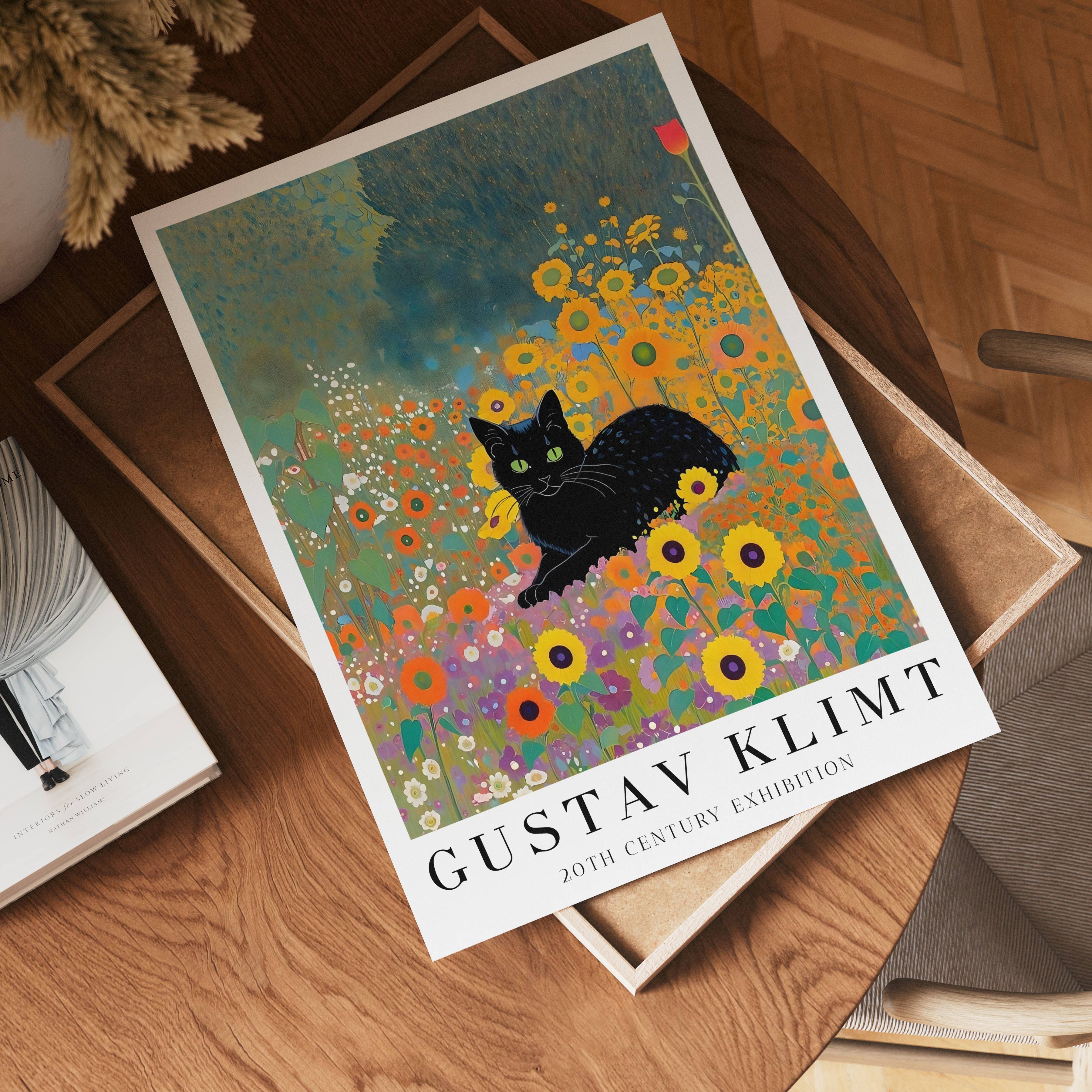 Gustav Klimt Garden Cat Poster affisch – köp poster online – Bozetto väggdekoration