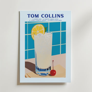 Tom Collins Cocktail Poster – Lyft din inredning med vår Tom Collins Cocktail Poster , tryckt på FSC-certifierat