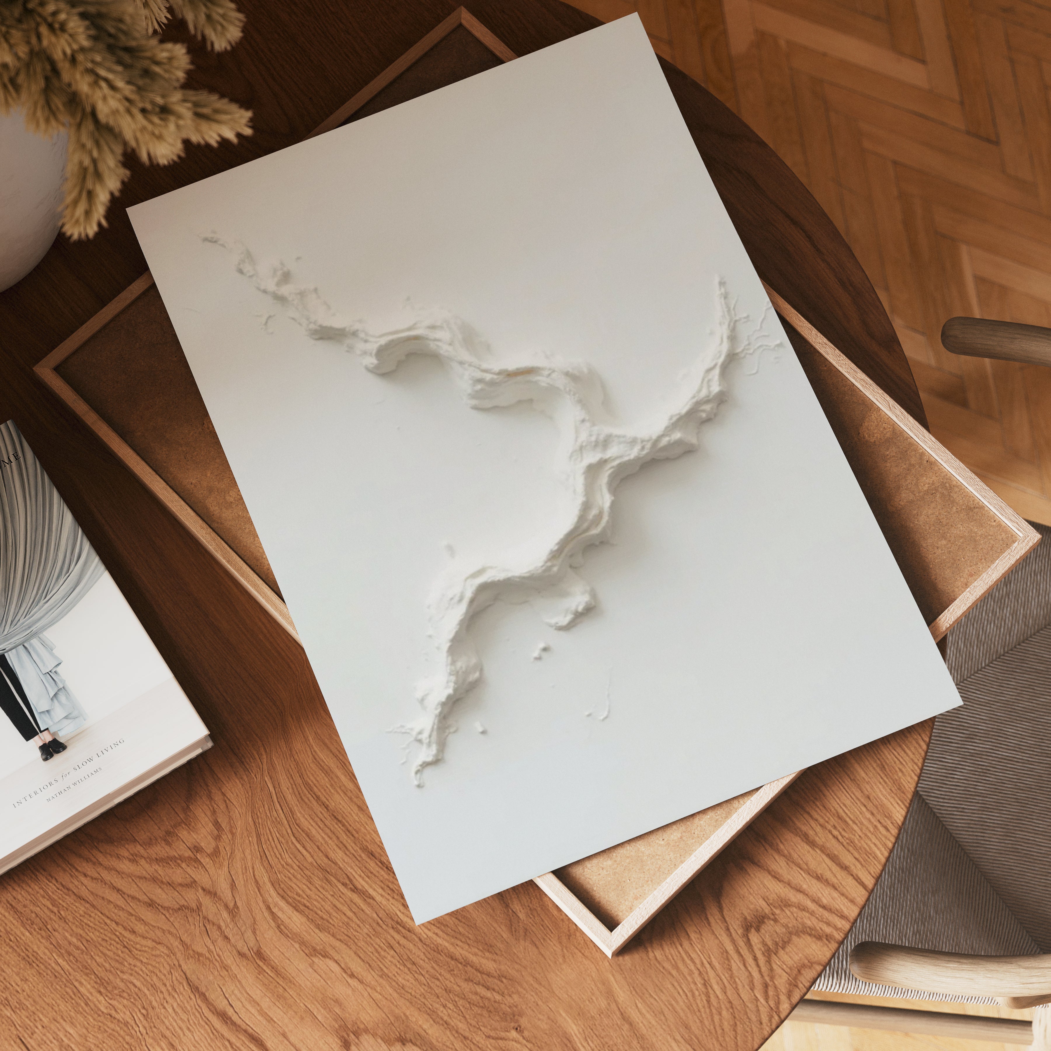 Abstract White Movement Poster – poster väggdekoration