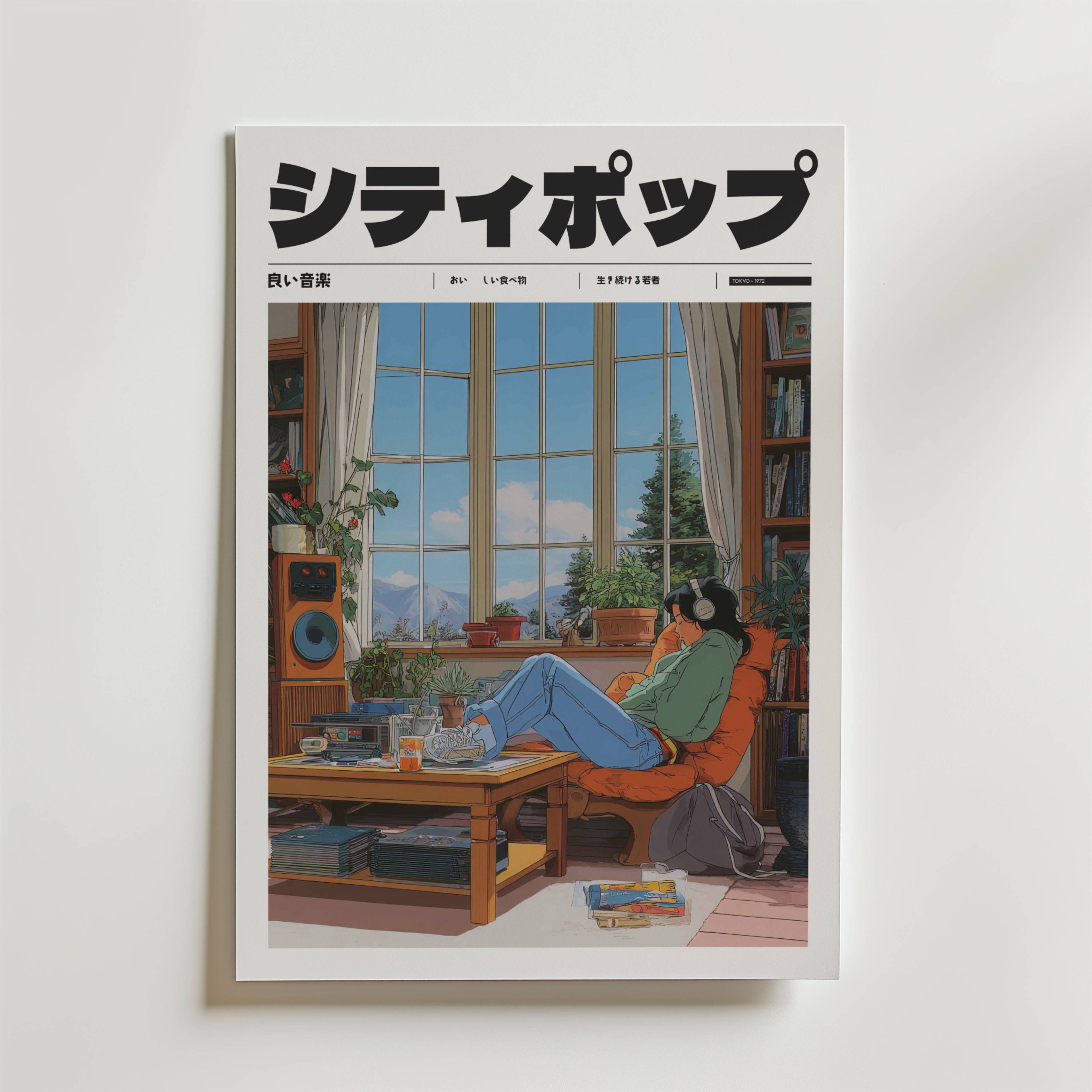 Alpine Frequency Poster – Musiken flyter långsamt genom rummet, blandar sig med doften av kaffe och bergen i