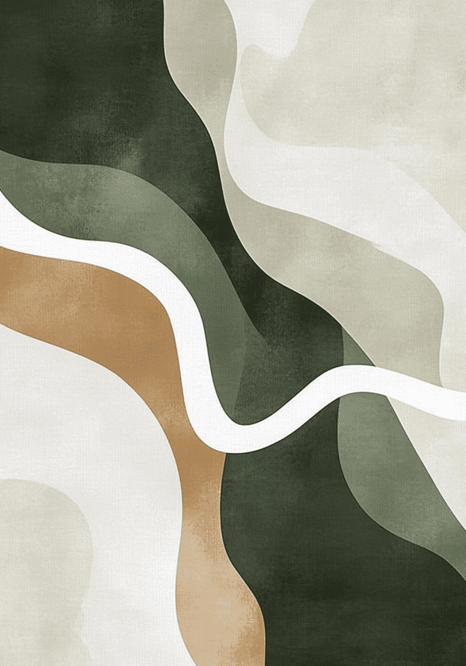 Abstract Green Shapes Poster