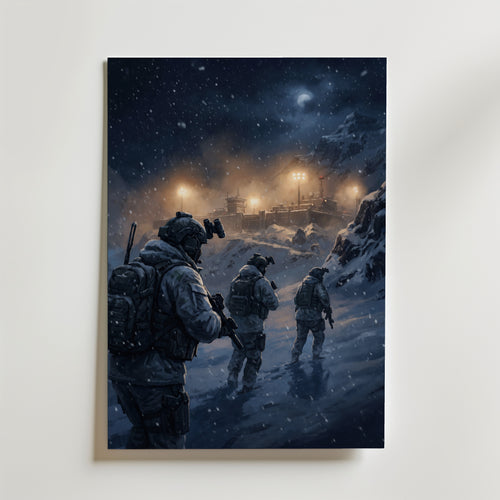 Winter Patrol Poster – canvas utan passepartout