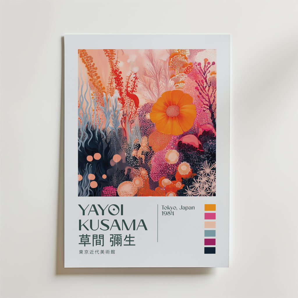 Yayoi Kusama Blooming Coral Dream Poster