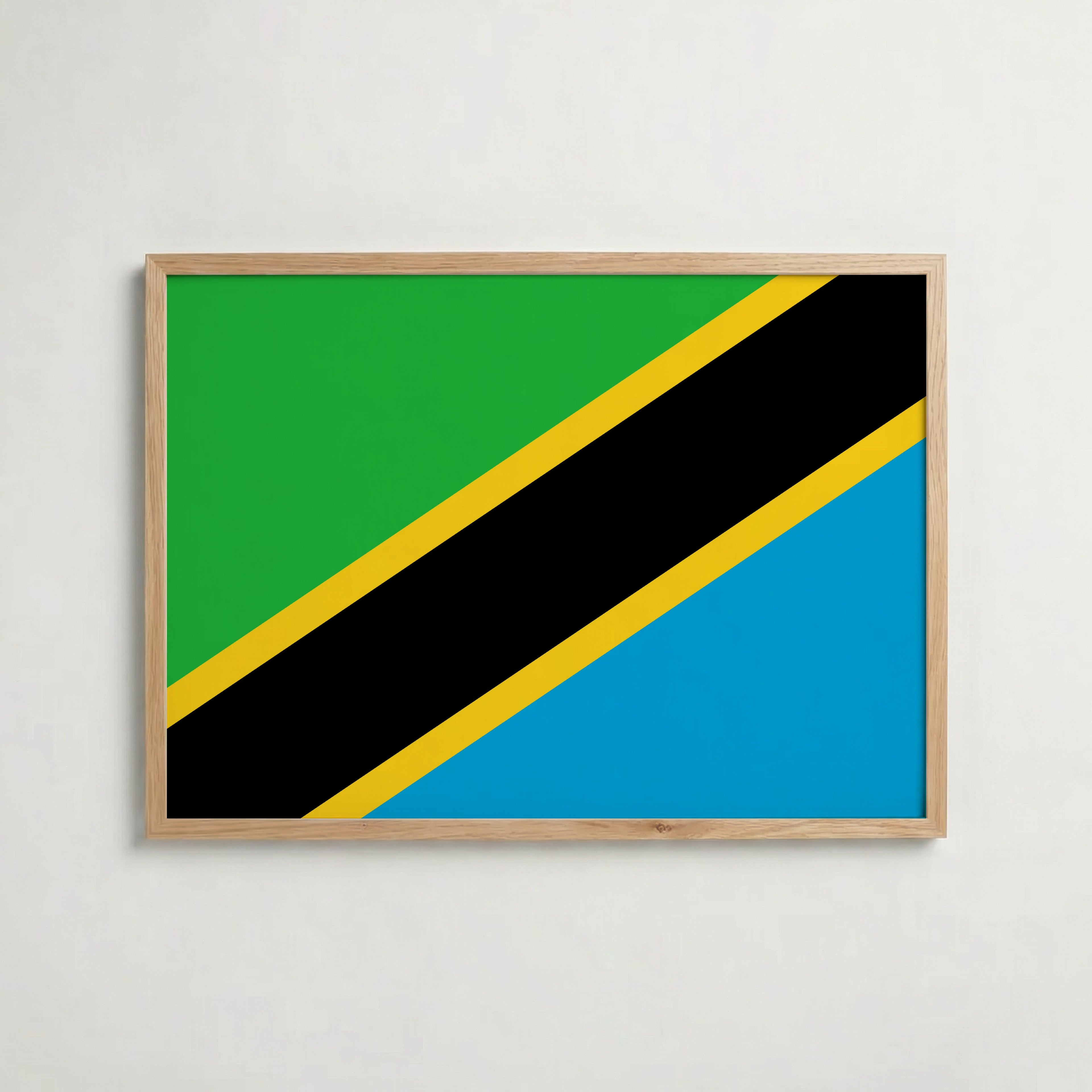 Tanzania National Flag Poster i ekram – inramad konsttryck för stilren inredning hos Bozetto